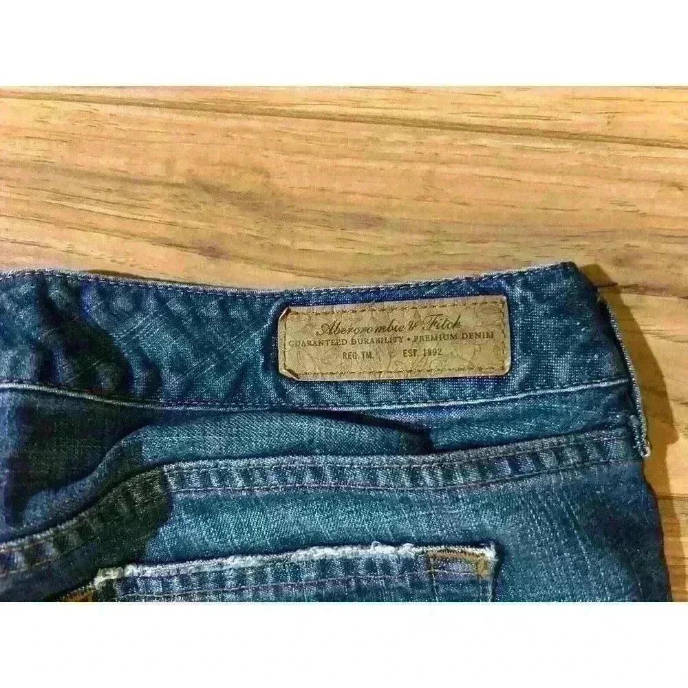 Abercrombie & Fitch Women Blue Jeans 4R Blue Denim Perfect Stretch Straight - Picture 5 of 5